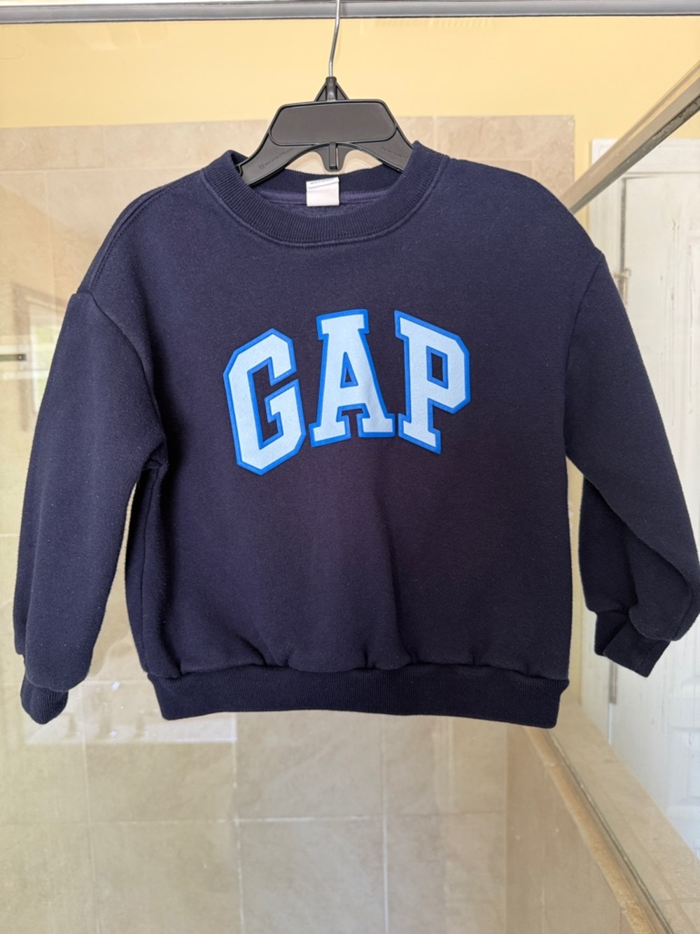 GAP -Navy Crewneck with Light Blue Lettering, Size 3 Years.